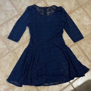 Elegant Navy Lace Dress